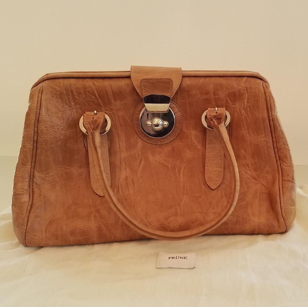 Prune Tan Leather Purse